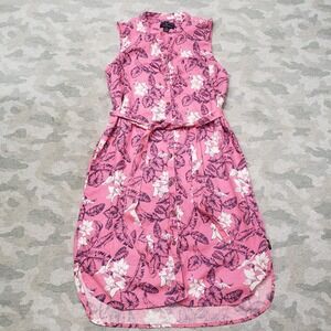 Margaritaville Dress Women Small Pink Linen Blend Midi Island Reserve Sleeveless